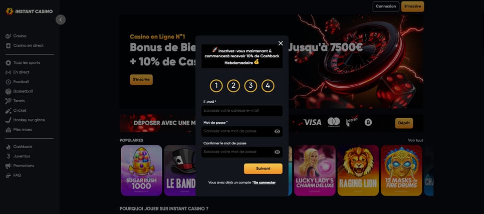 Ouvrir compte de jeu